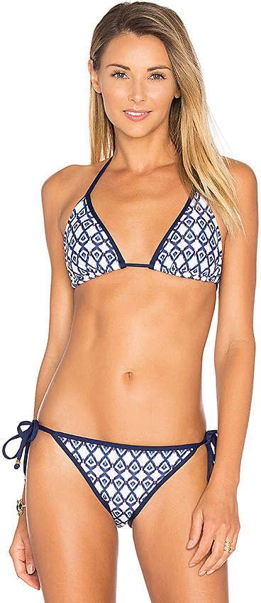 Shoshanna Geo Ikat Triangle Top Tops Swimwear Swimming Bikinis