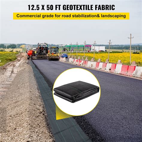 Vevor Geotextile Fabric Woven Driveway Fabric 12 5 X 50 Landscaping Fabric 3 5oz Vevor Us