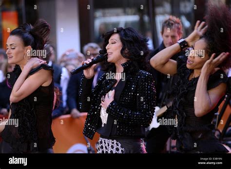 Cher Performing Live On Today Show At Rockefeller Plaza Featuring