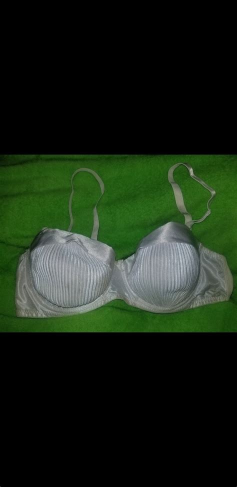 Vintage Satin White Bra Gem