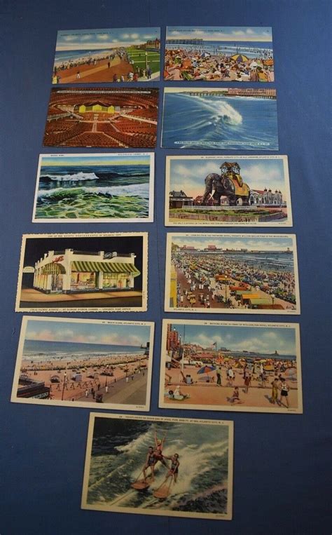 11 Vintage New Jersey Postcards Ocean Grove Atlantic City Wildwood