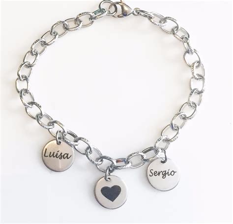 Pulsera Acero Inoxidable Con Dijes Personalizables En