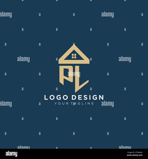 Initial Letter PL With Simple House Roof Creative Logo Design For Real