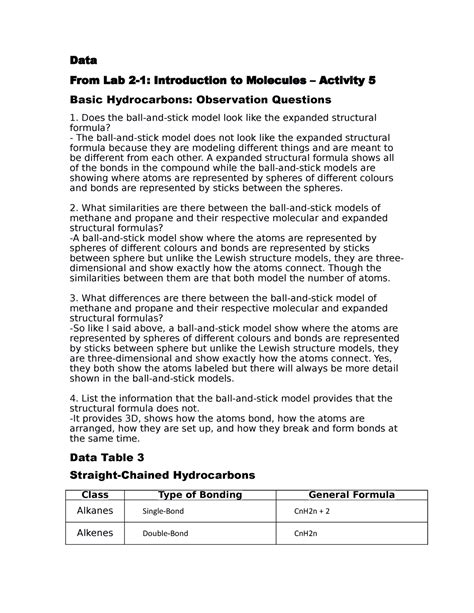 CHM 101L M7 Biofuel Lab Report Data From Lab 2 1 Introduction To