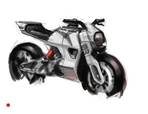 Harley Davidson Retro Concept Moto Art Sketch Design Concept