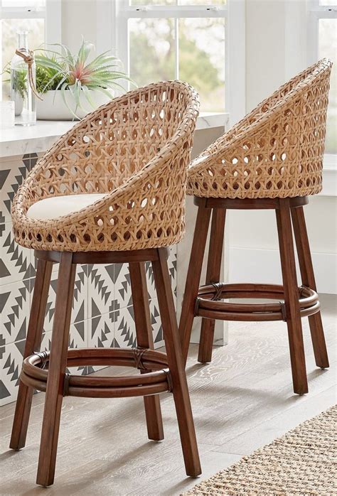 Sturdy Woven Wicker Bar Stool Fizzy Fox Ripley