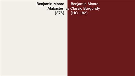 Benjamin Moore Alabaster Vs Classic Burgundy Side By Side Comparison