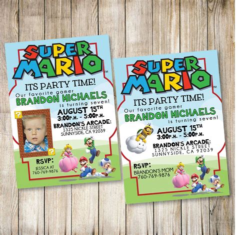 Printable Super Mario Birthday Party Printable Templates