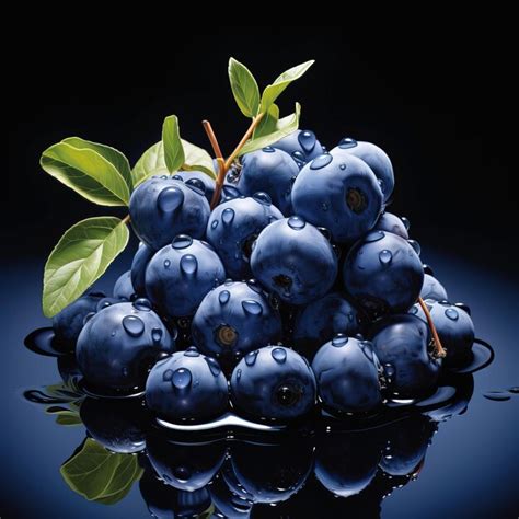 Premium AI Image | a blueberry with leaves on it is shown