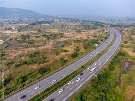 Aerial Footage Of The Mumbai Pune Expressway Near Pune India The