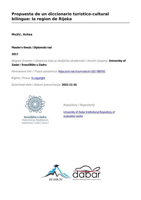 Pdf Propuesta De Un Diccionario Turistico Cultural Bilingue Dokumen