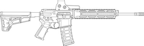 Download Transparent Ar15 Clipart - M4 Drawing - ClipartKey