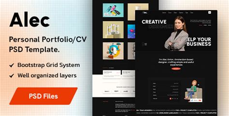 Alec Personal Portfolio Cv Psd Template Graphicfort