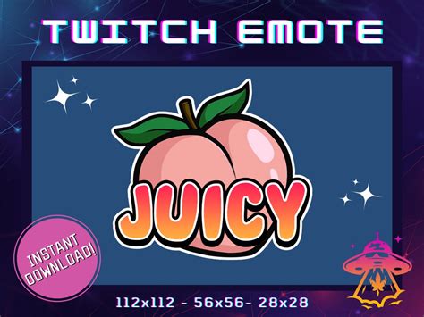 Juicy Peach Twitch Emote Youtube Emote Discord Emote Community Emote