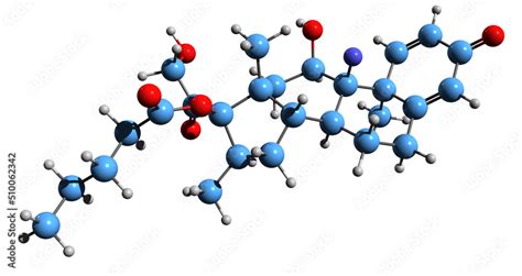 3D Image Of Betamethasone Valerate Skeletal Formula Molecular