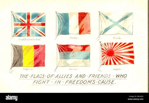 World War One patriotic postcard of allied flags Stock Photo - Alamy