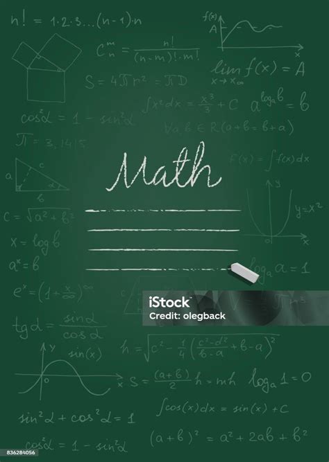 sampul buku salinan matematika gambar kapur  papan tulis hijau