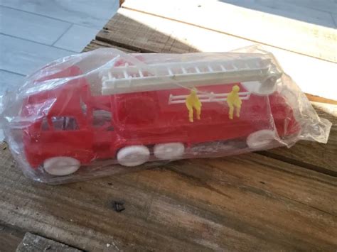 JOUET ANCIEN GRAND camion De Pompiers Avec Échelle En plastique vintage