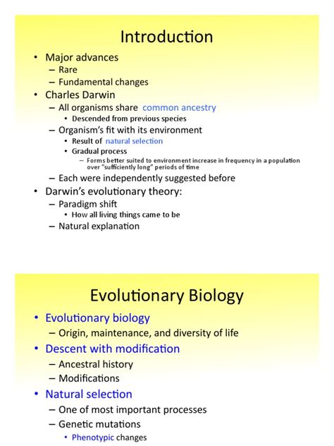 Evolution Biology Introduction | PDF | Evolution | Sex 