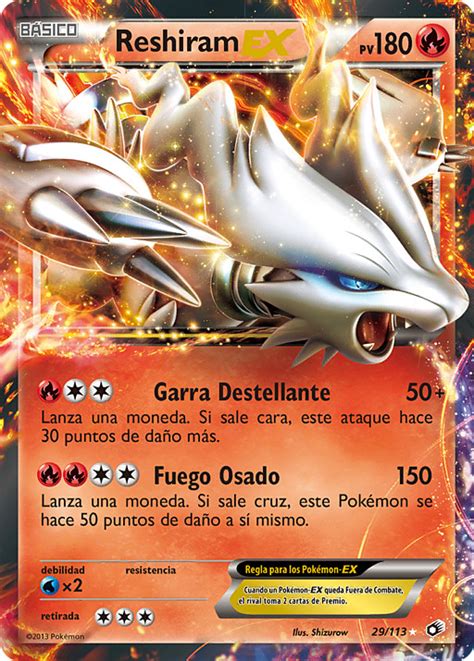 Reshiram Ex Negro Y Blanco Tesoros Legendarios Pok Mon