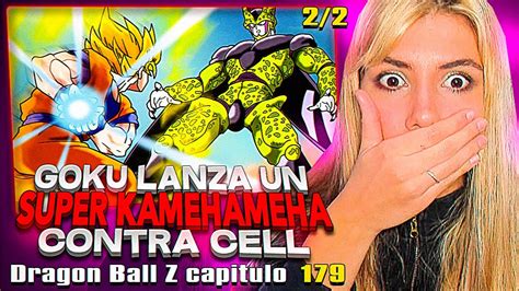 Goku Lanza Un Super Kamehameha Contra Cellreaccion A Dragon Ball Z