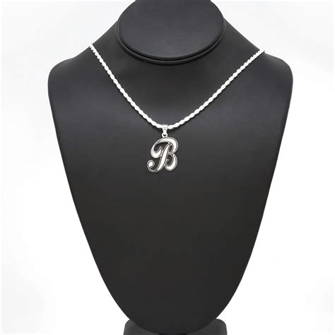 Big Silver Letter B Silver Pendant Golden Hand Jewellery