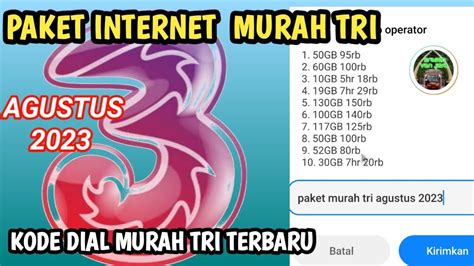 PAKET MURAH TRI 3 TERBARU 2023 KODE DIAL MURAH TRI AGUSTUS 2023 YouTube