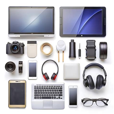 Premium Photo | Gadgets and accessories isolated on white background
