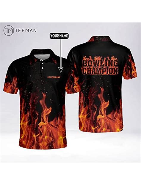 Buy Teeman Custom Flame Bowling Shirt For Men With Name Mens Fire Bowling Shirt Short Sleeve