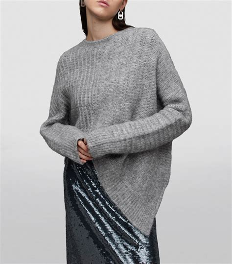 Womens Allsaints Grey Alpaca Blend Selena Sweater Harrods Uk