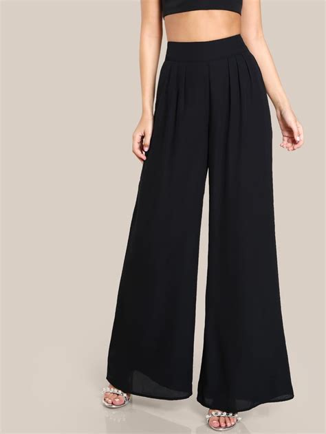 Shein Box Pleated Palazzo Pants Pleated Palazzo Pants Work Wear