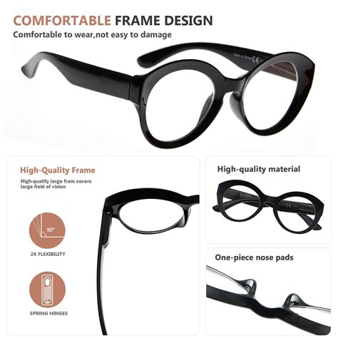 Reading Glasses Thicker Frame Readers 4 Pack For Women