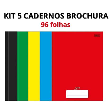 Kit Caderno Brochurao Grande Folhas Capa Dura Tilibra