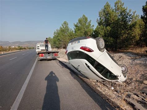 Burdur Da Kontrolden Kan Otomobil Takla Att