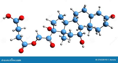 D Image Of Hydrocortisone Hemisuccinate Skeletal Formula Royalty Free