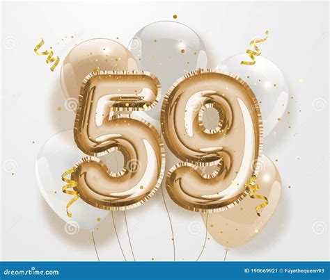 Happy 59th Birthday With Green Balloons Greeting Card Background