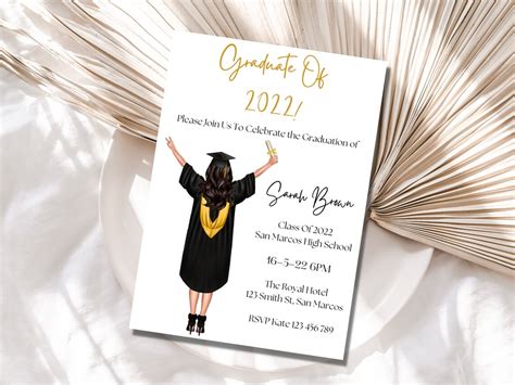 Graduation Invitation Template Graduation Invitation High Etsy