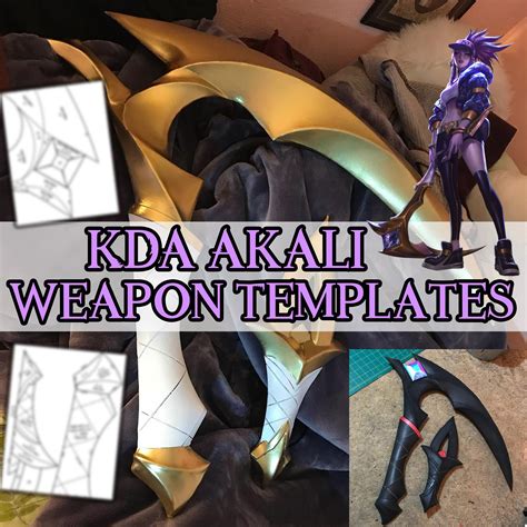 Kda Akali Kama Kunai Weapon Template Fae S Trinkets Prints