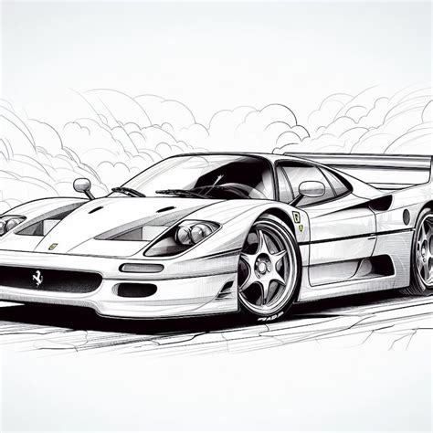 Ferrari F50 20 Coloring Pages Etsy