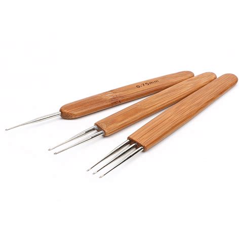 3pcs Crochet Hooks Dreads Crochet Needle 075mm Double Crochet Needle