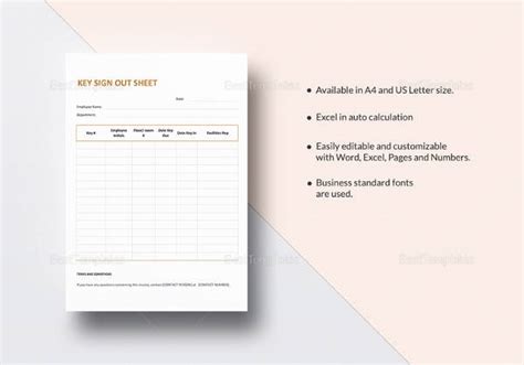 Free 20 Sign Out Sheet Templates In Pdf Ms Word Excel