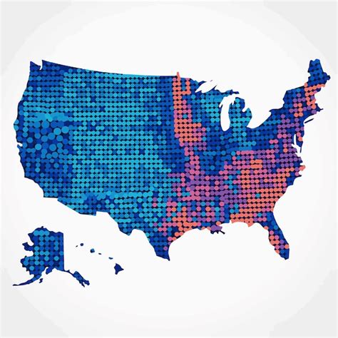 Premium Vector A Colorful Map Of The United States Of America