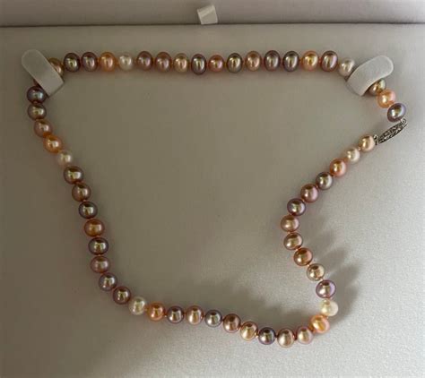 6 5 7 0mm Freshwater Multicolor Pearl Necklace AAA Quality