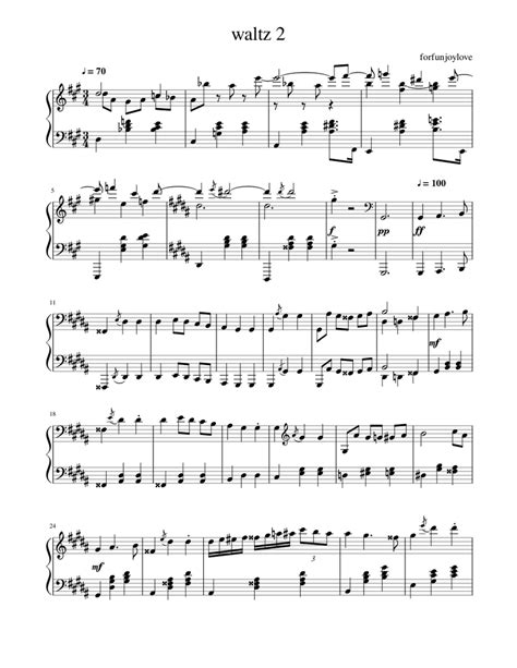 Waltz 2 Sheet Music For Piano Solo