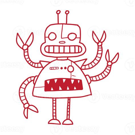 Cute Robot Character Illustration Hand Drawn Design 11032501 Png