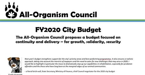 All Organism Council Fy2020 City Budget The All Organism Council Proposes A Budget Focused On