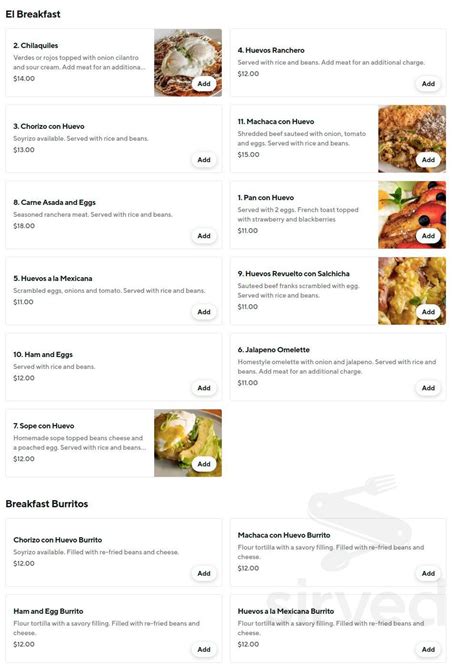 Mi Sabor Mexican Kitchen Menu In Glendora California USA