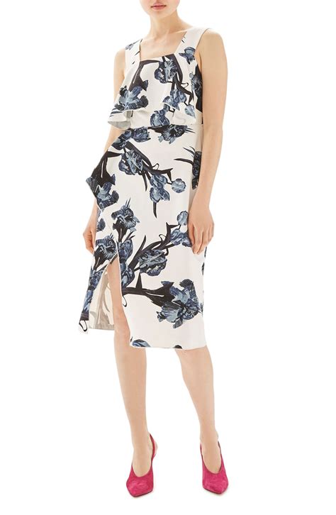 Topshop Floral Ruffle Midi Dress Nordstrom