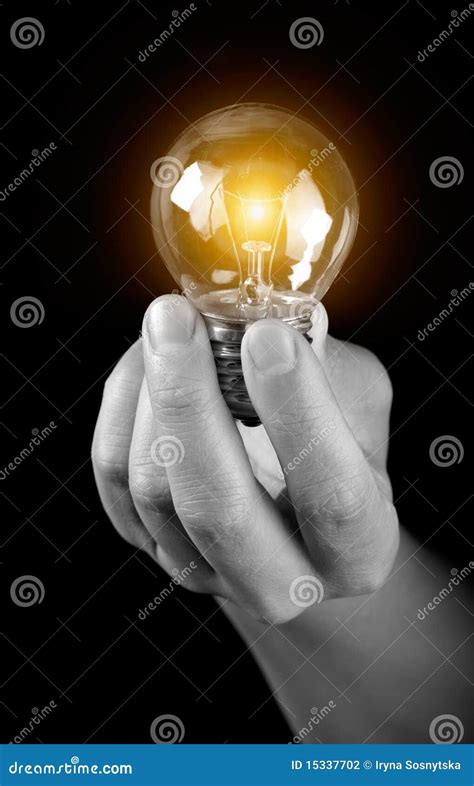 Hand Holding Light Bulb Stock Photo Image Of Good Inspiration 15337702