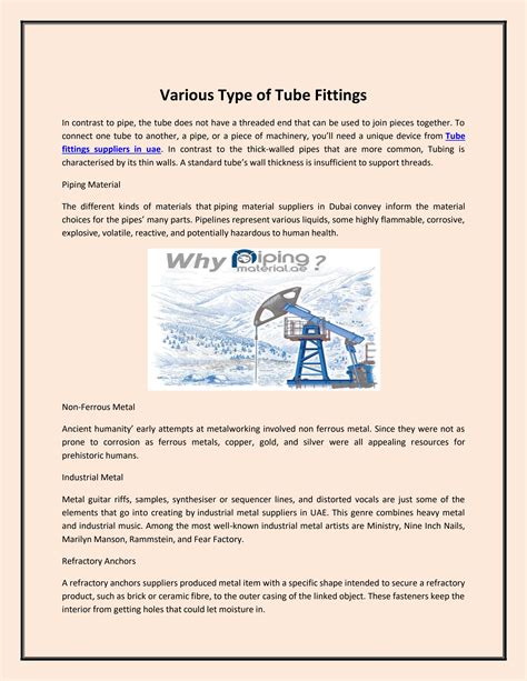 Various Type of Tube Fittings by piping material - Issuu